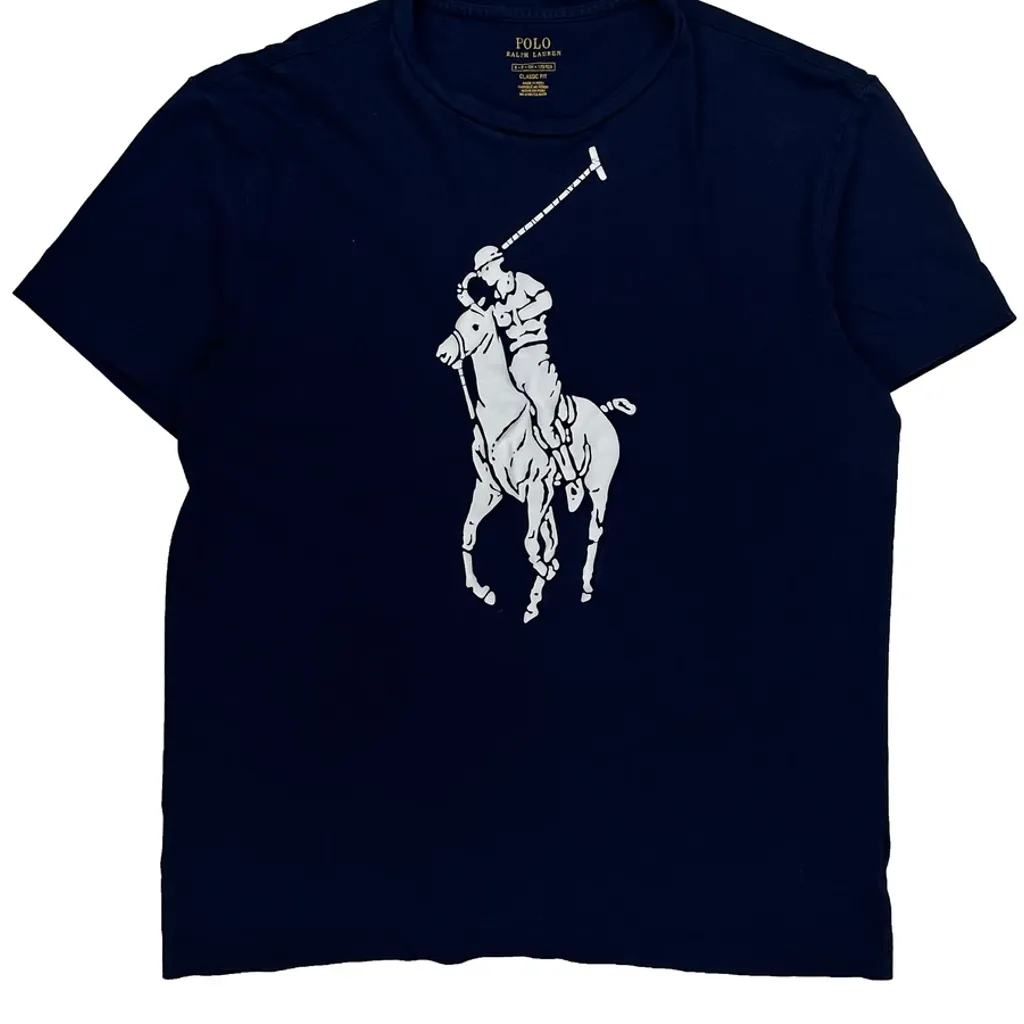 Polo Player Graphic Polo By Ralph Lauren Graphic T-Shirt - Small Navy Cotton - Image 5