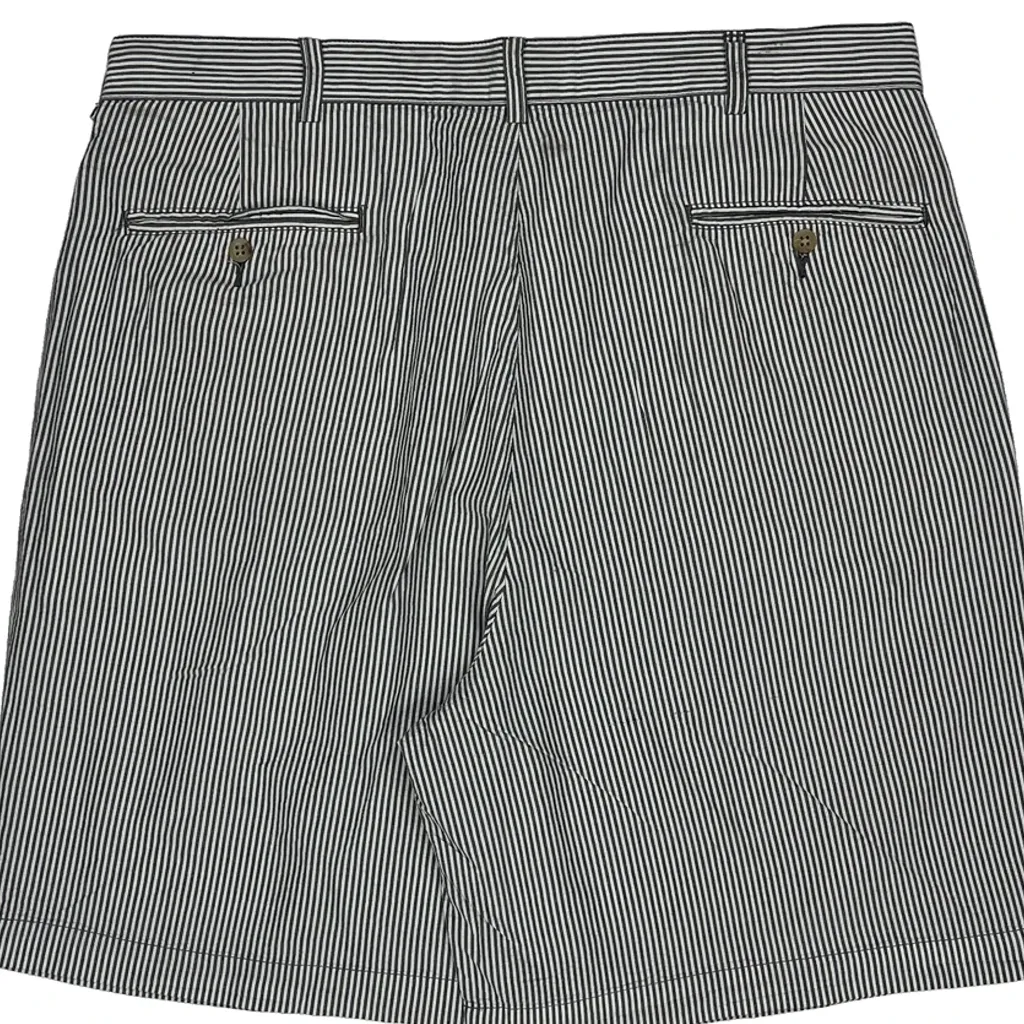 Polo Ralph Lauren Double Pleated Hickory Stripe Chino Shorts - 35W 7L Black & White Cotton - Image 7