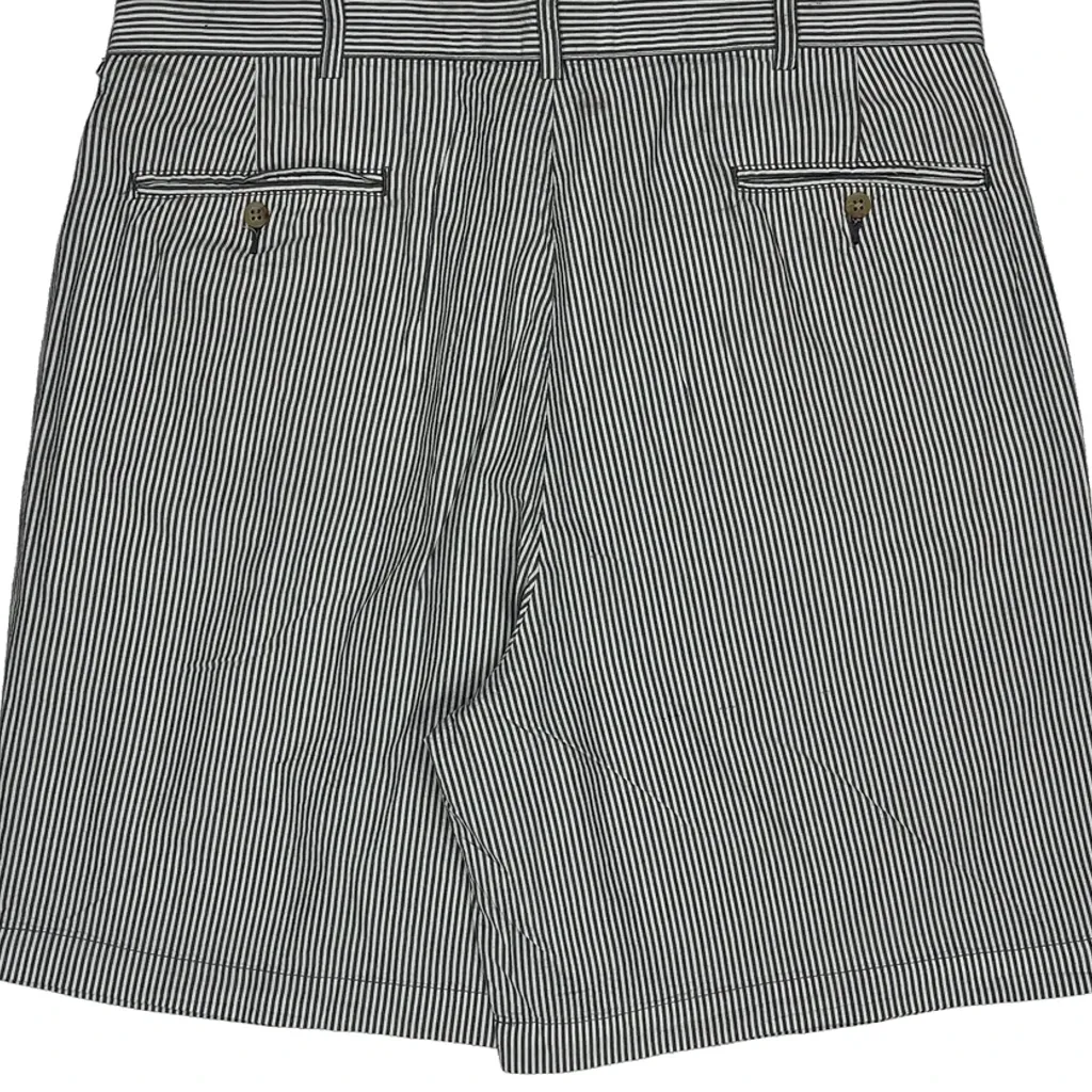 Polo Ralph Lauren Double Pleated Hickory Stripe Chino Shorts - 35W 7L Black & White Cotton - Image 8