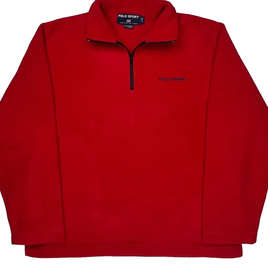 Polo Sport 1/4 Zip - Large Red Polyester - Image 5