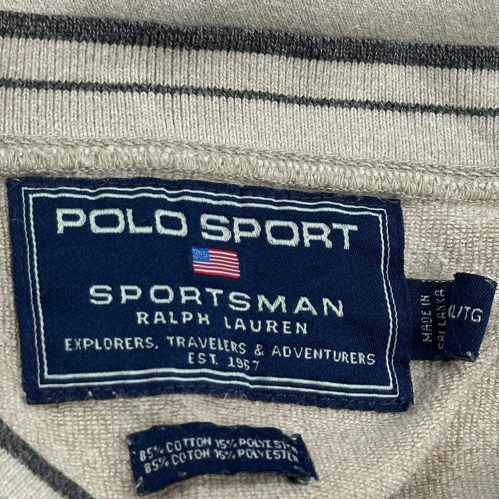 Polo Sport Henley Long Sleeve T-Shirt - XL Beige Cotton Blend - Image 3