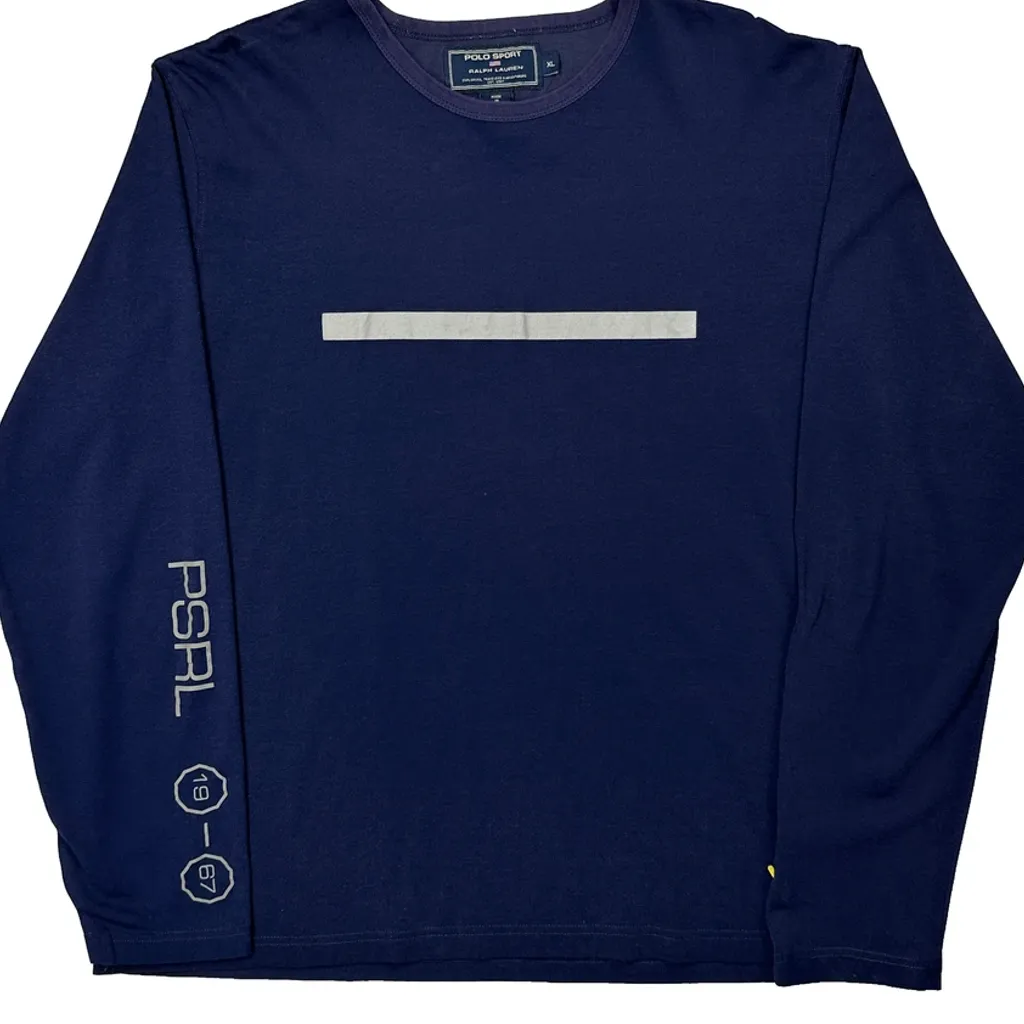 Polo Sport Long Sleeve T-Shirt - XL Navy Cotton Blend - Image 4