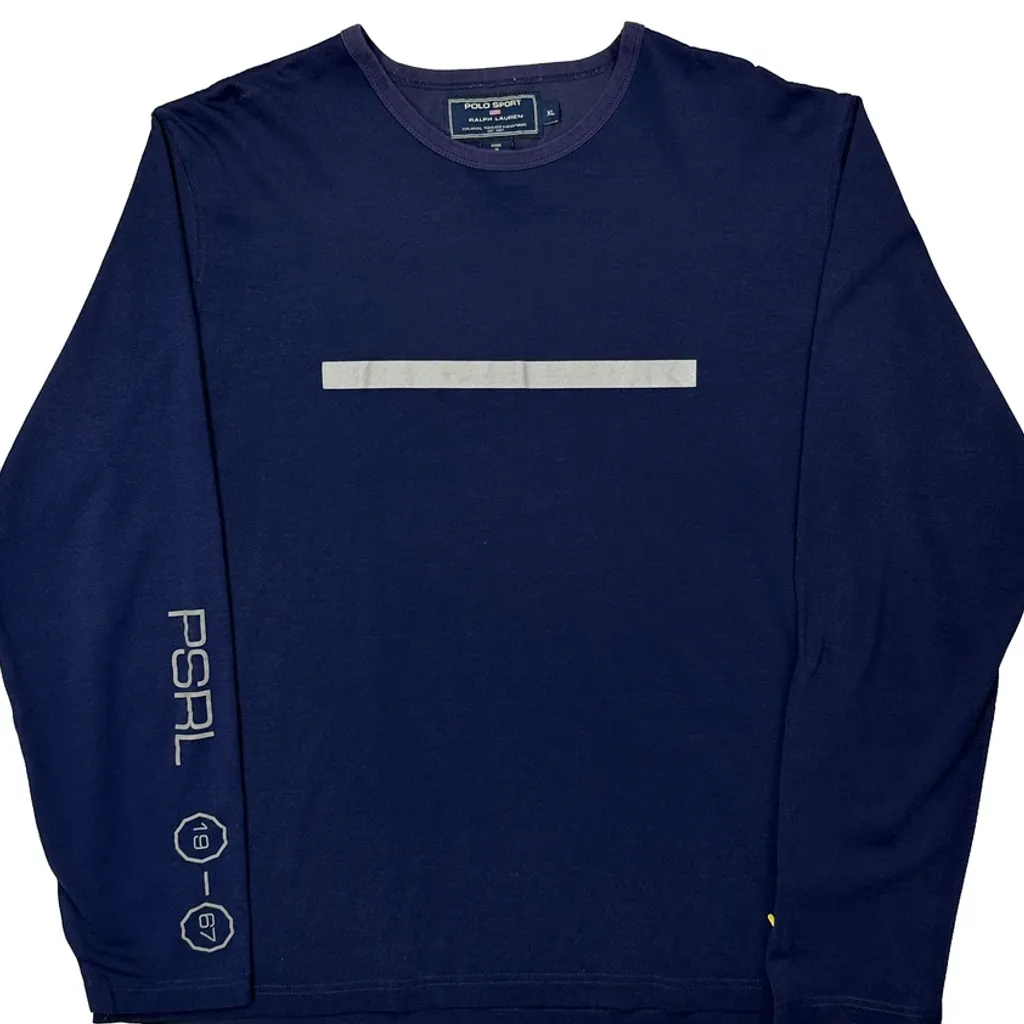 Polo Sport Long Sleeve T-Shirt - XL Navy Cotton Blend - Image 5