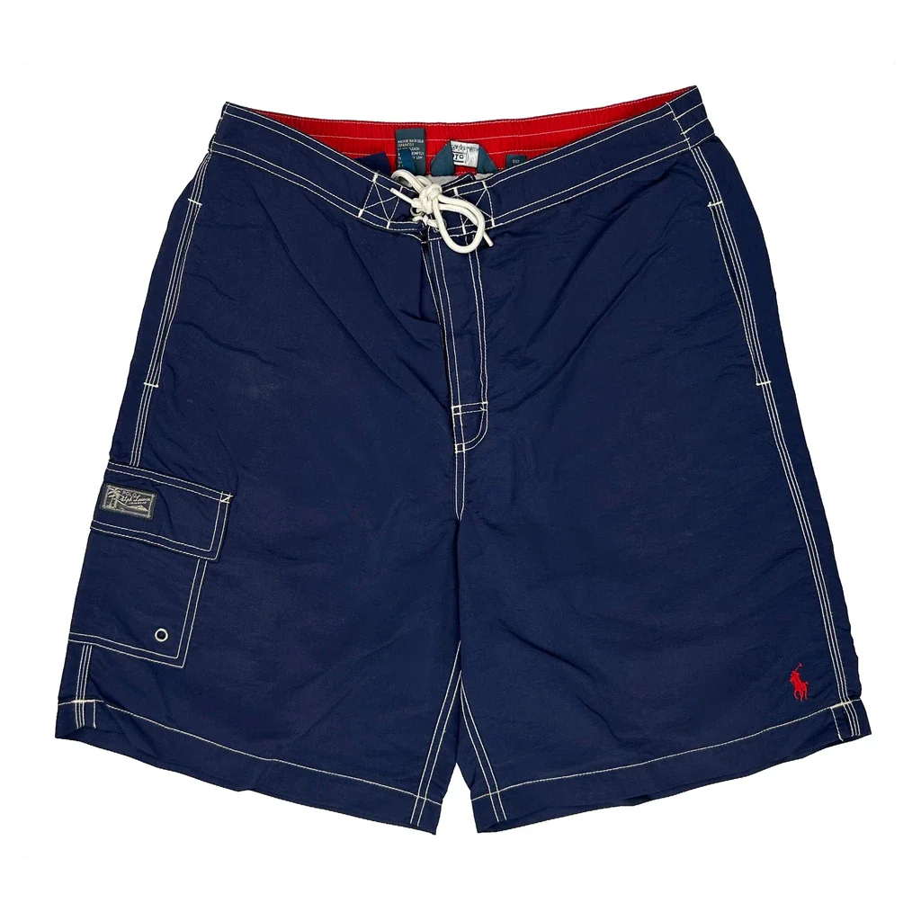 Polo Sport Polo By Ralph Lauren Contrast Stitch Sport Shorts - 30W 8L Navy Nylon - Image 2