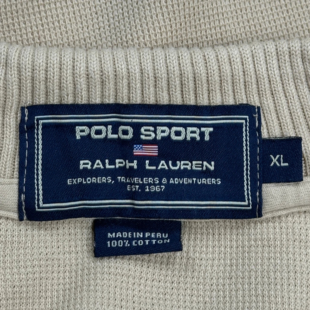 Polo Sport Knitted Polo Shirt - XL Beige Cotton - Image 3
