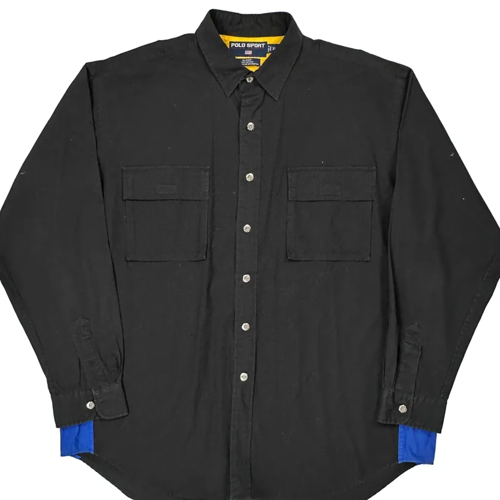Polo Sport Shirt - XL Black Cotton - Image 5