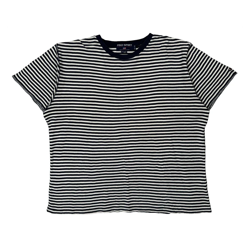 Polo Sport Striped T-Shirt - XL Black & White Cotton