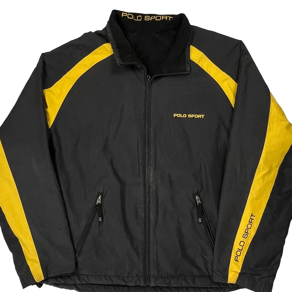 Polo Sport Spellout Track Jacket - 2XL Black Cotton Blend - Image 4
