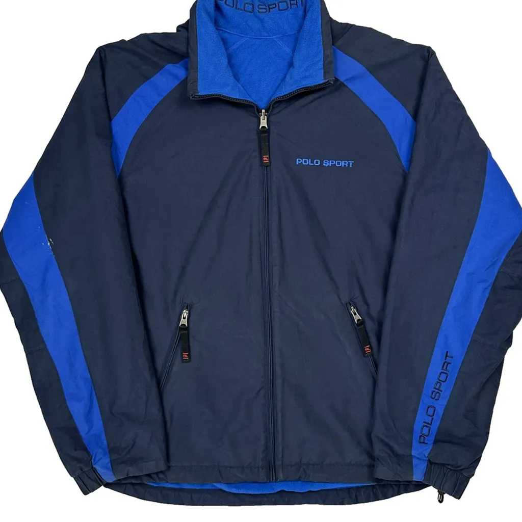 Polo Sport Reversible Track Jacket - Medium Blue Cotton Blend - Image 5