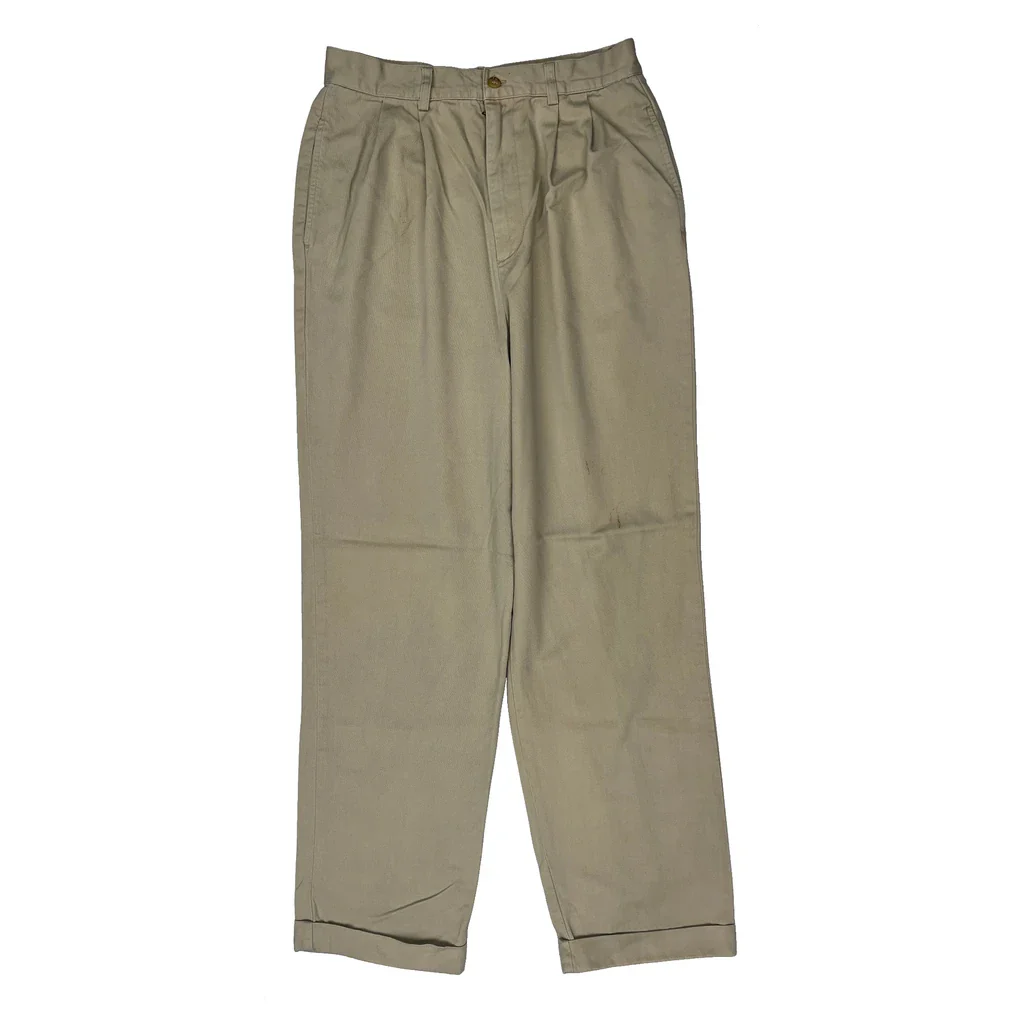 Polo Sport Pleated Trousers - 28W UK 10 Beige Cotton - Image 2
