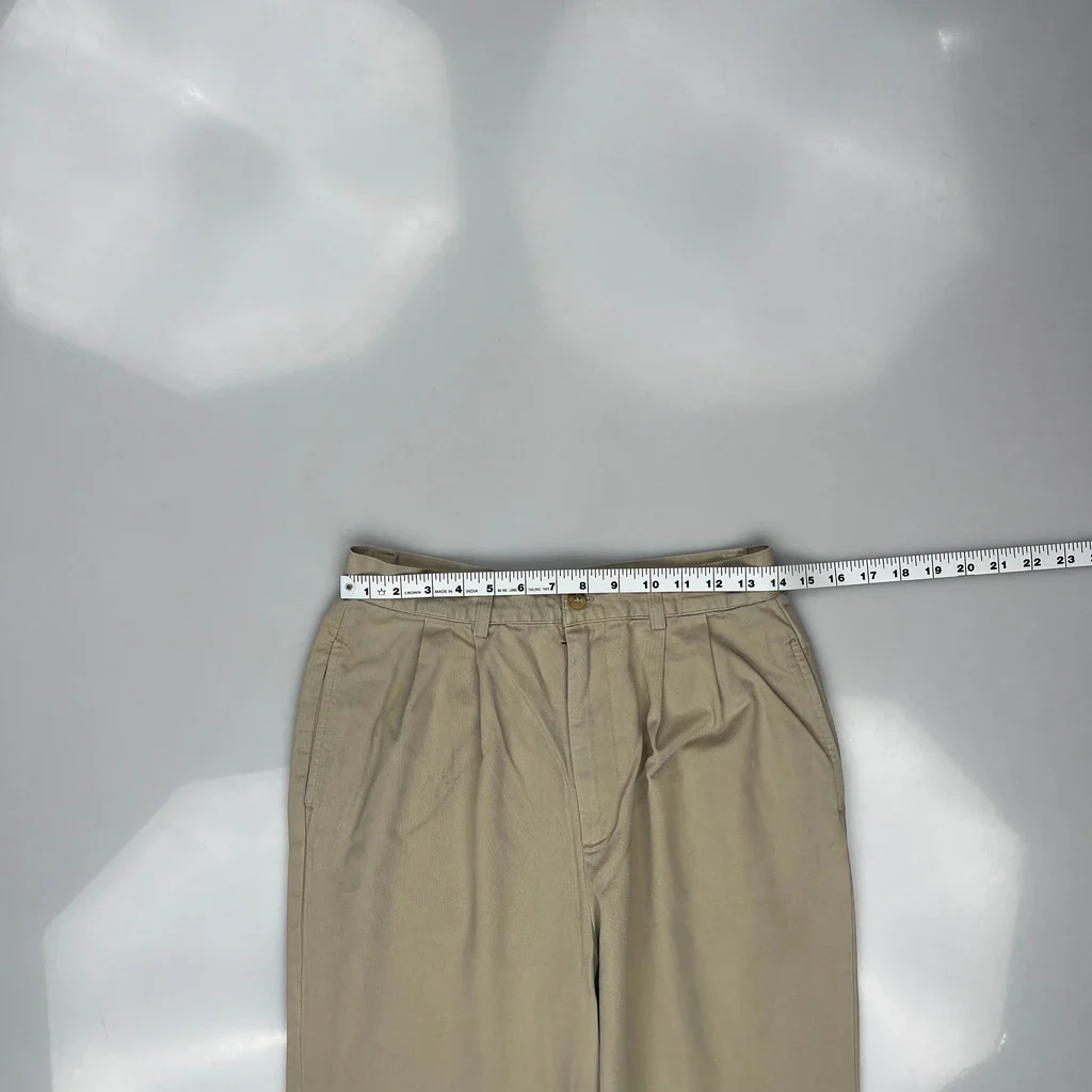 Polo Sport Pleated Trousers - 28W UK 10 Beige Cotton - Image 3
