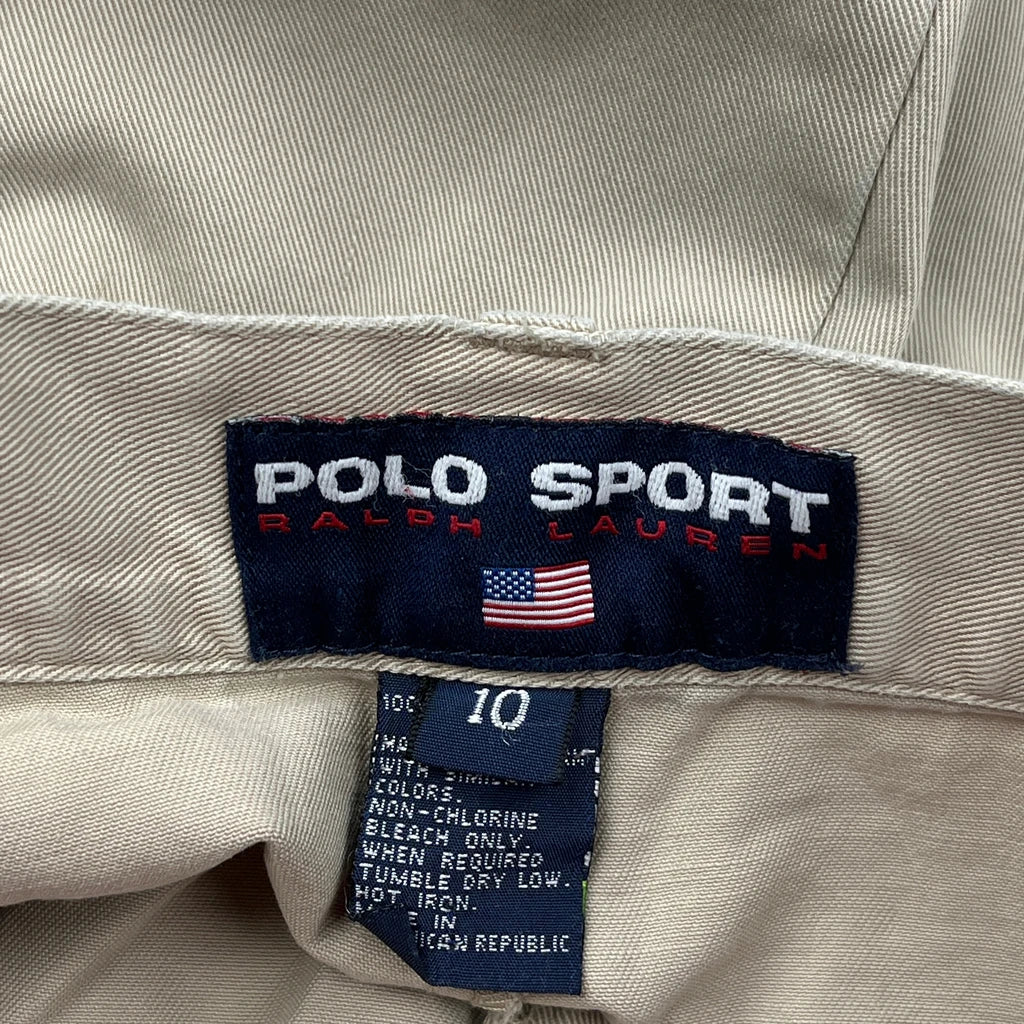 Polo Sport Pleated Trousers - 28W UK 10 Beige Cotton - Image 6