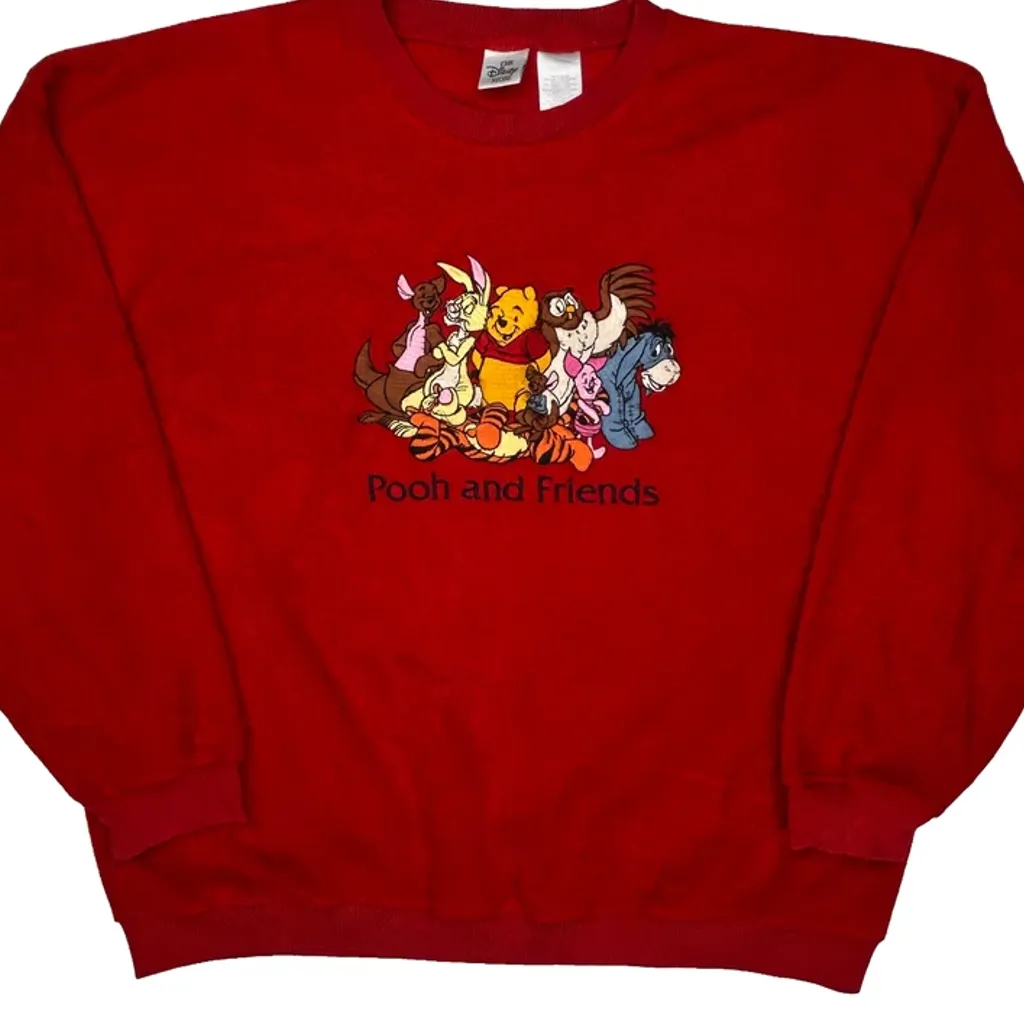 Pooh And Friends Disney Cartoon Sweatshirt - XL Red Polyester - Image 5