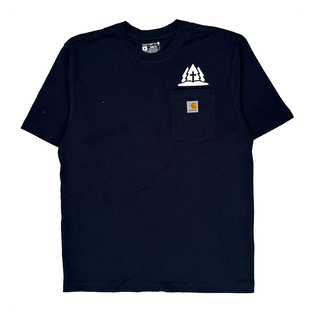 Portage Lake Bible Camp Carhartt T-Shirt - Medium Navy Cotton