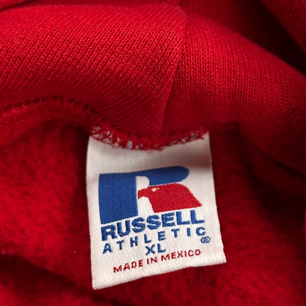 Portage Swimming And Diving 2004-2005 Russell Athletic College Hoodie - XL Red Cotton - Image 3