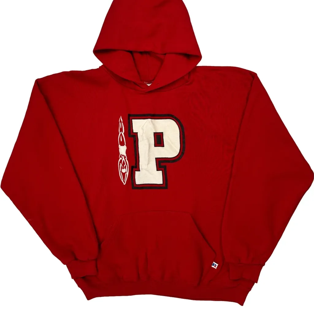 Portage Swimming And Diving 2004-2005 Russell Athletic College Hoodie - XL Red Cotton - Image 5