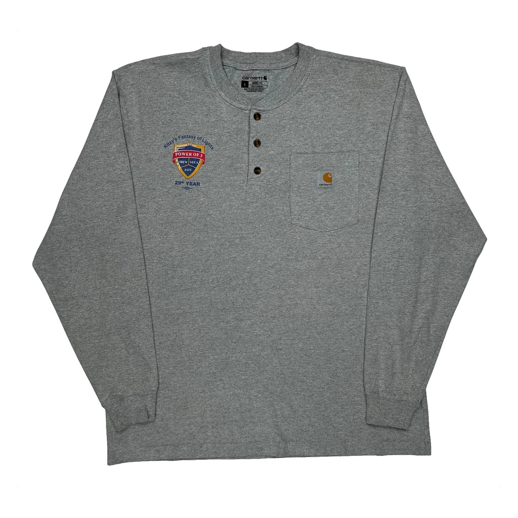 Power Of Pride Carhartt Long Sleeve T-Shirt - Large Grey Cotton