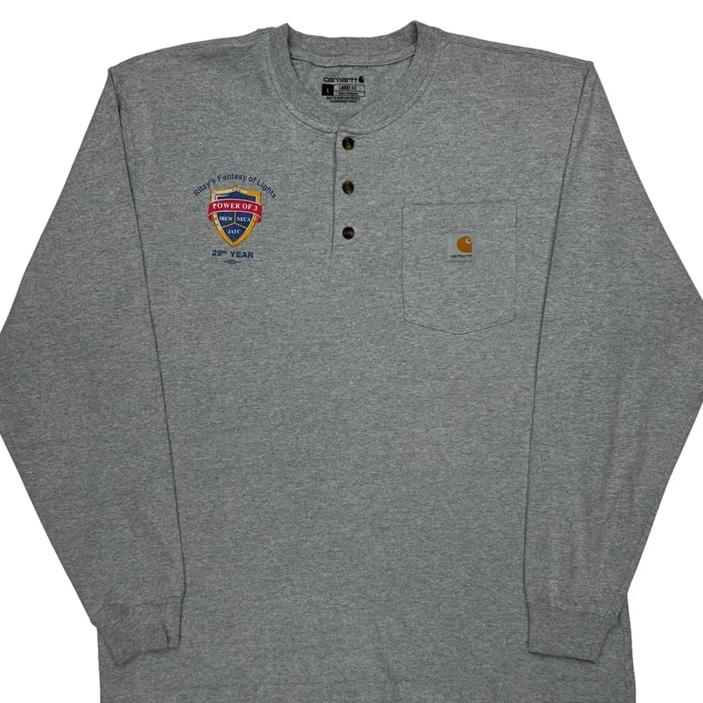Power Of Pride Carhartt Long Sleeve T-Shirt - Large Grey Cotton - Image 4