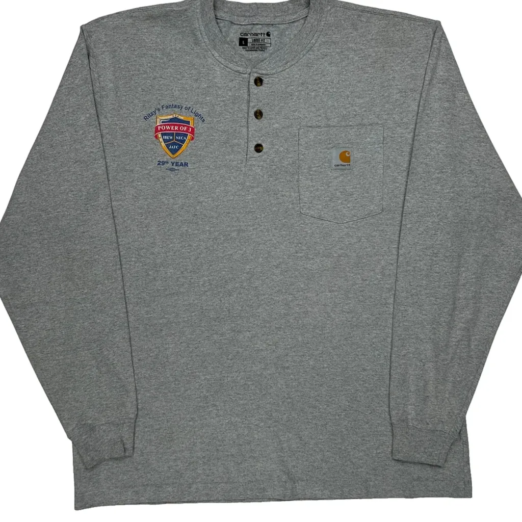 Power Of Pride Carhartt Long Sleeve T-Shirt - Large Grey Cotton - Image 5