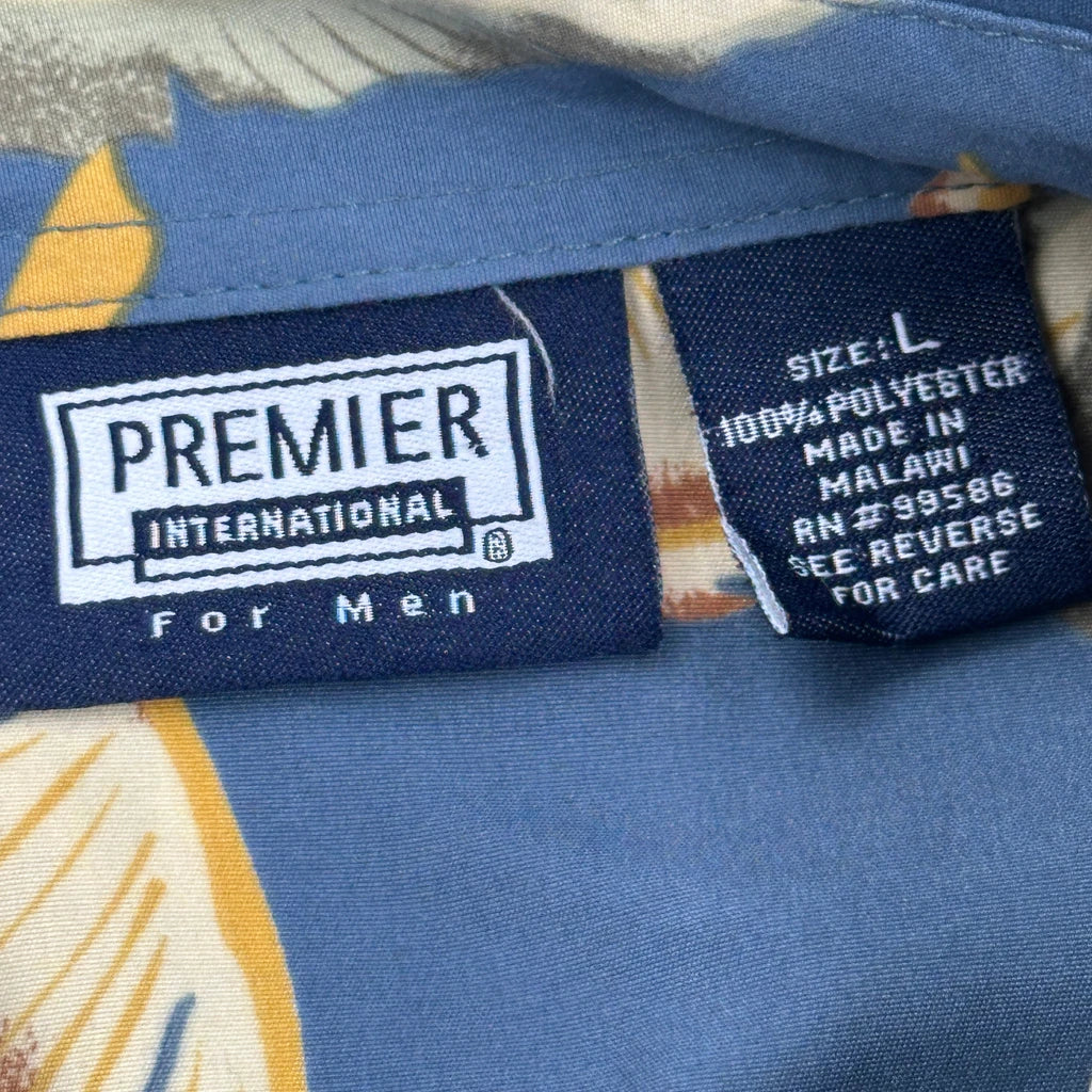 Premier Hawaiian Shirt - Large Blue Polyester - Image 3