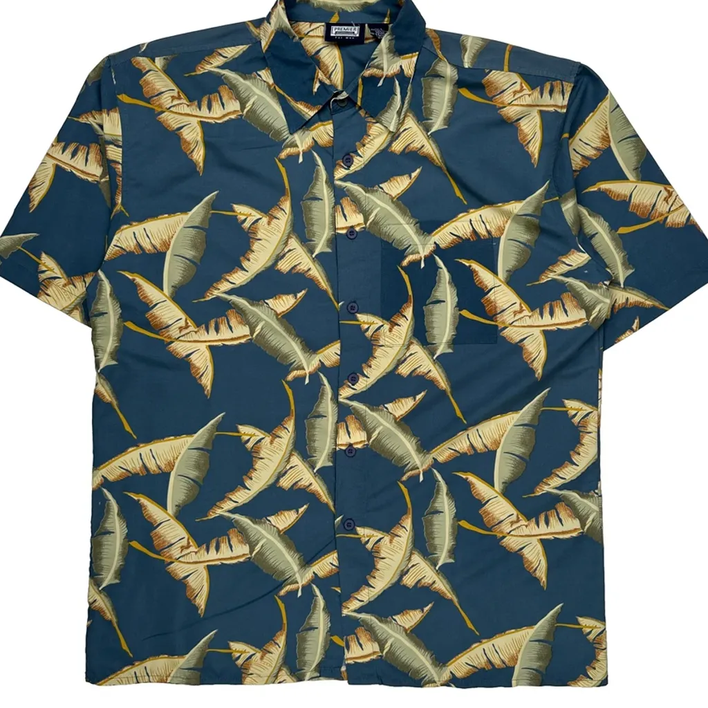 Premier Hawaiian Shirt - Large Blue Polyester - Image 4