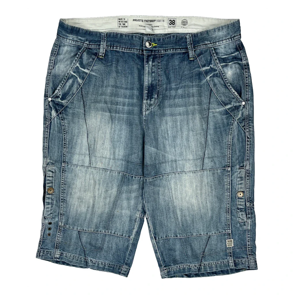 Private Member Denim Shorts - 38W 12L Blue Denim - Image 2