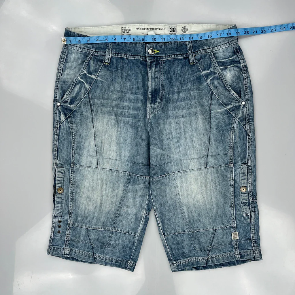Private Member Denim Shorts - 38W 12L Blue Denim - Image 3