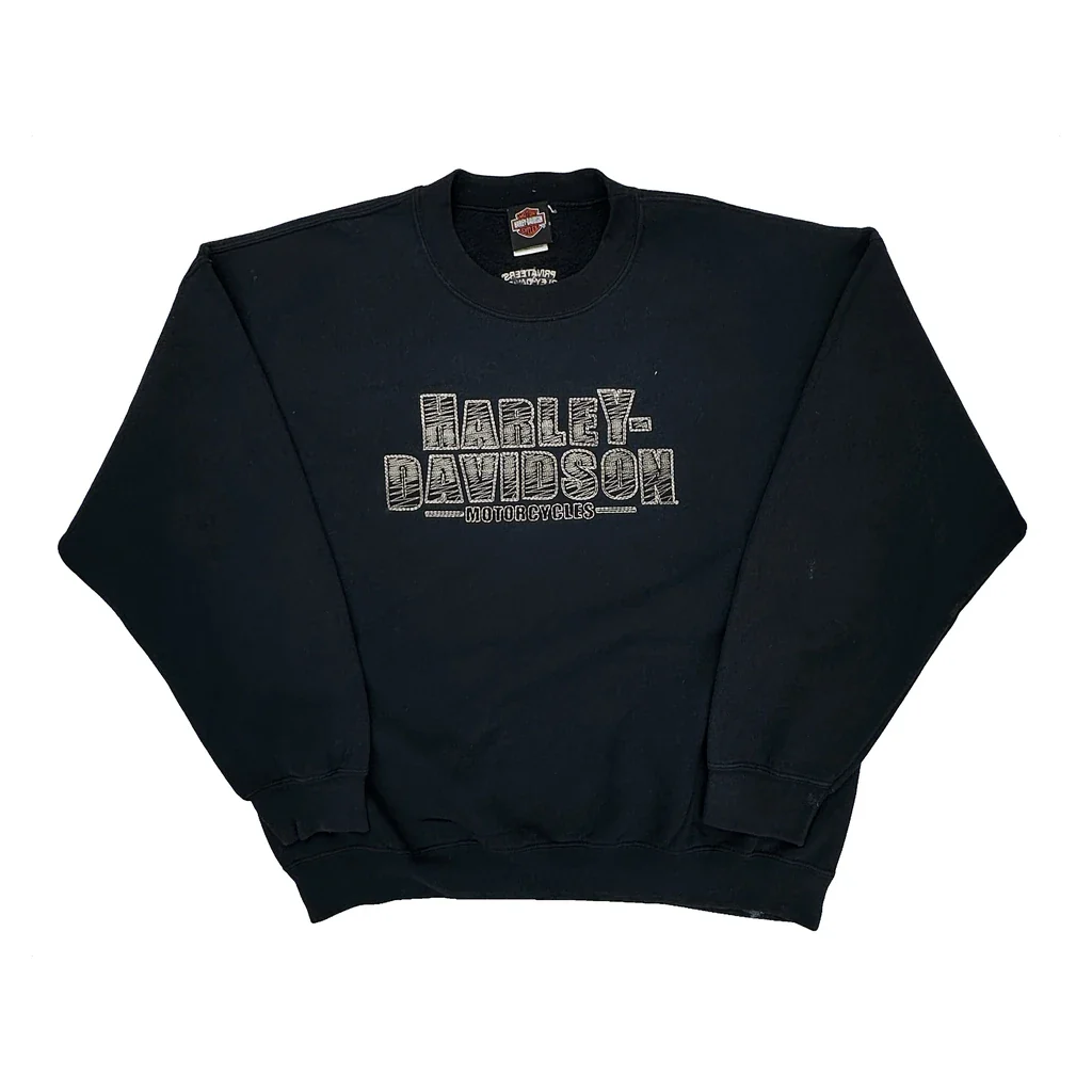 Privateers Harley Davidson Halifax, Nova Scotia Canada Harley Davidson Spellout Sweatshirt - XL Black Cotton Blend