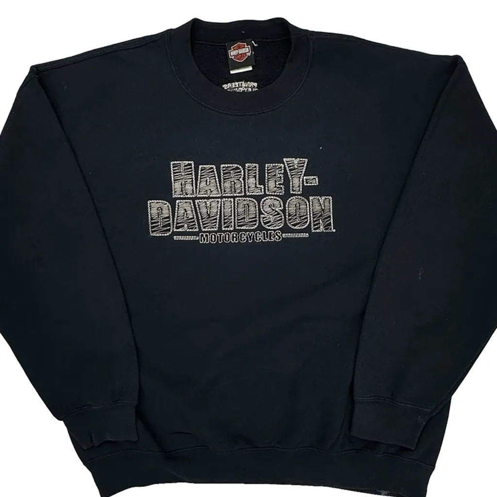 Privateers Harley Davidson Halifax, Nova Scotia Canada Harley Davidson Spellout Sweatshirt - XL Black Cotton Blend - Image 5