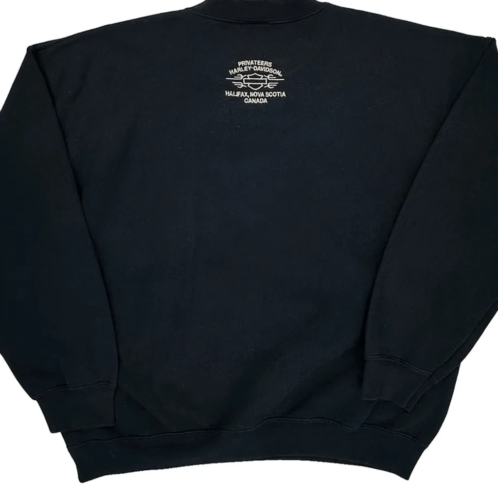 Privateers Harley Davidson Halifax, Nova Scotia Canada Harley Davidson Spellout Sweatshirt - XL Black Cotton Blend - Image 6