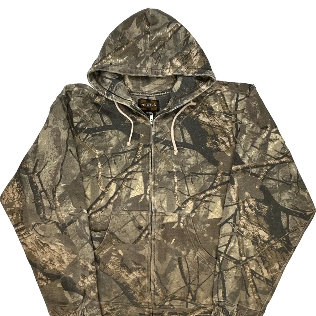 Pro Action Camo Hoodie - Medium Camo Cotton Blend - Image 5