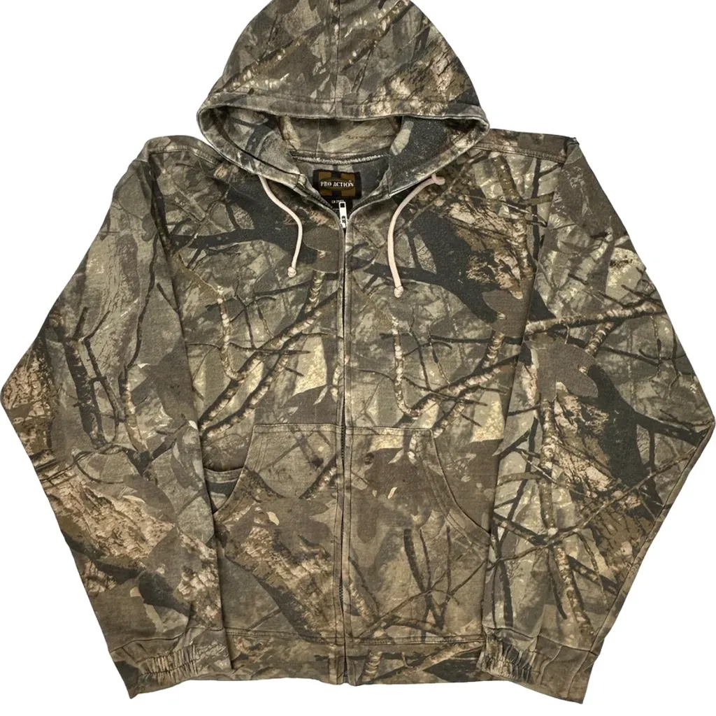 Pro Action Camo Hoodie - Medium Camo Cotton Blend - Image 6