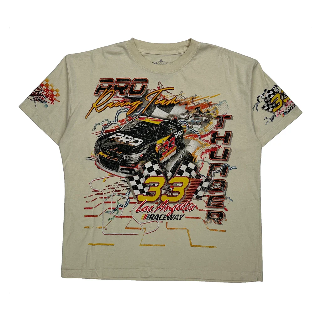 Pro Racing Team Alpha Graphic T-Shirt - XL Cream Cotton Blend