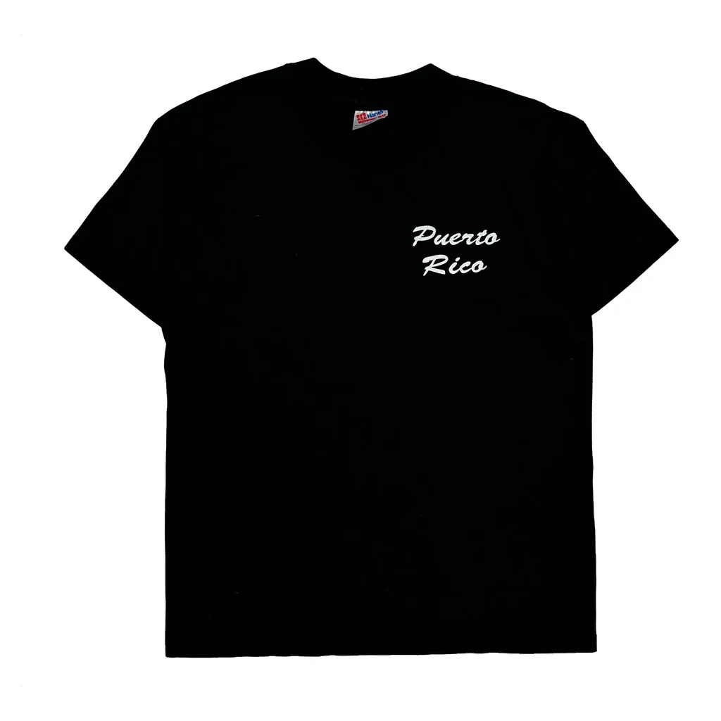 Puerto Rico Hanes Single Stitch T-Shirt - Large Black Cotton Blend