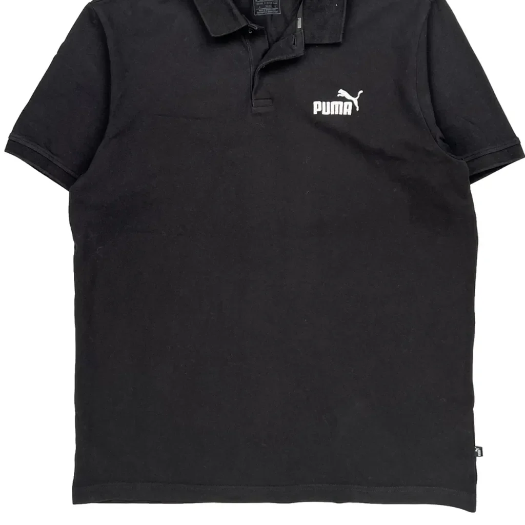 Puma Polo Shirt - Large Black Cotton - Image 4