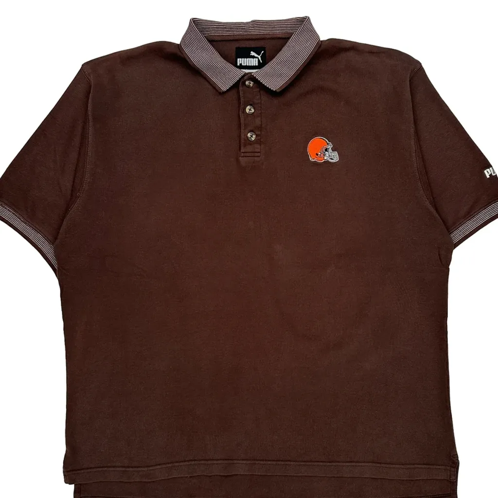 Puma Nfl Polo Shirt - XL Brown Cotton - Image 4