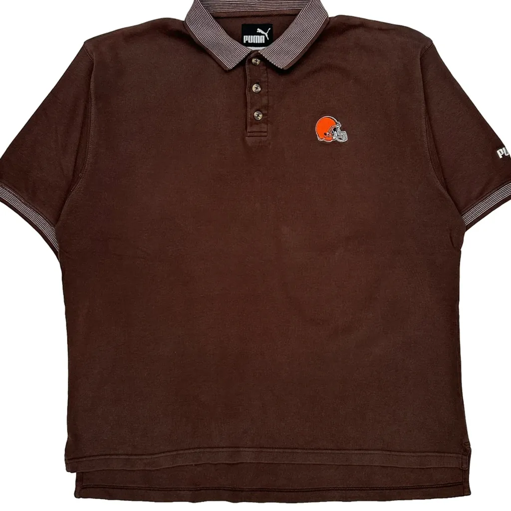 Puma Nfl Polo Shirt - XL Brown Cotton - Image 5