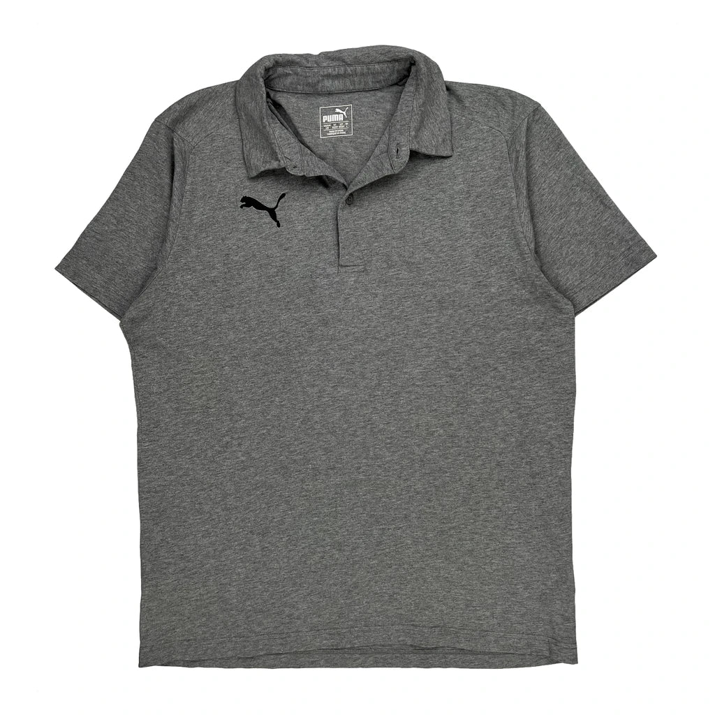 Puma Polo Shirt - Large Grey Cotton