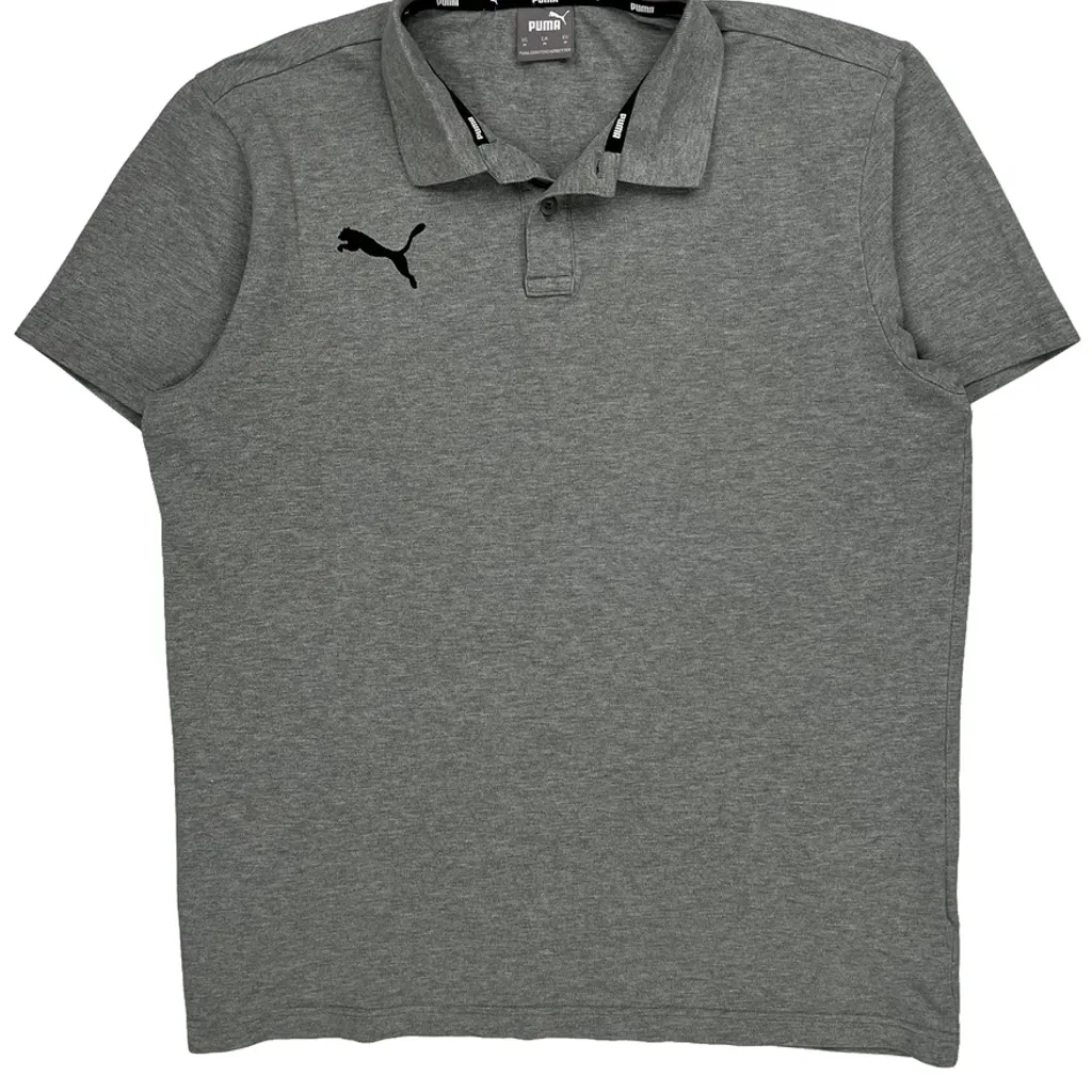 Puma Polo Shirt - Medium Grey Cotton - Image 5