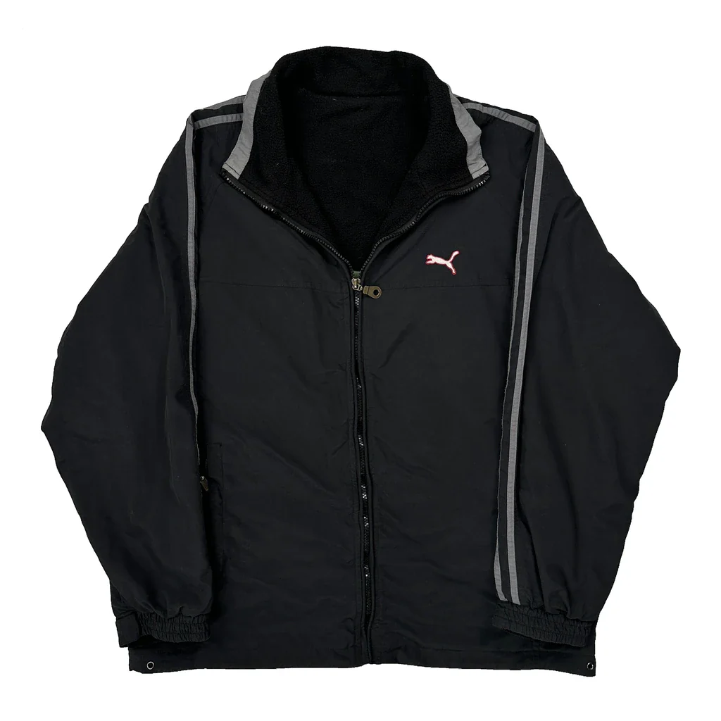 Puma Striped Track Jacket - XL Black Polyester