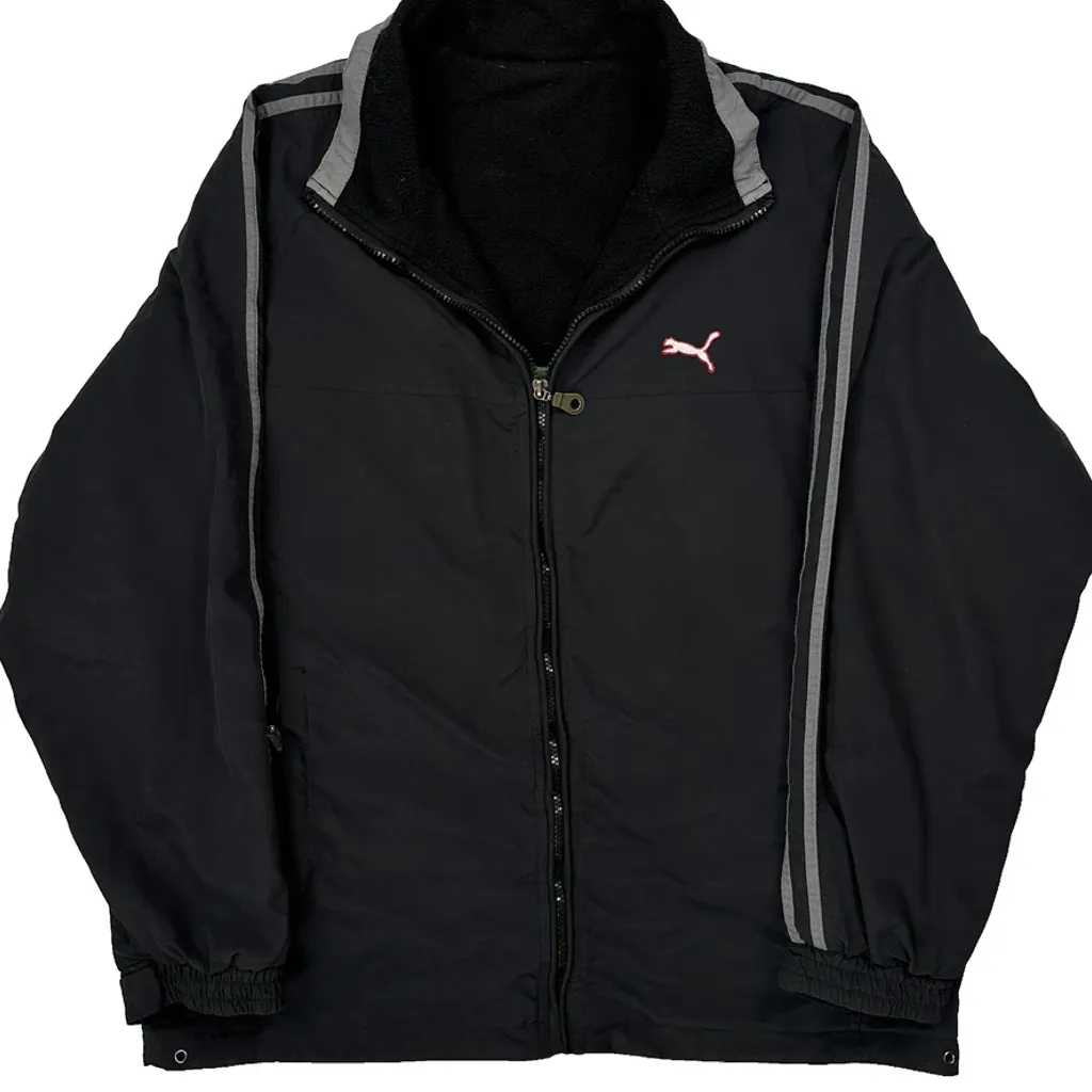 Puma Striped Track Jacket - XL Black Polyester - Image 5