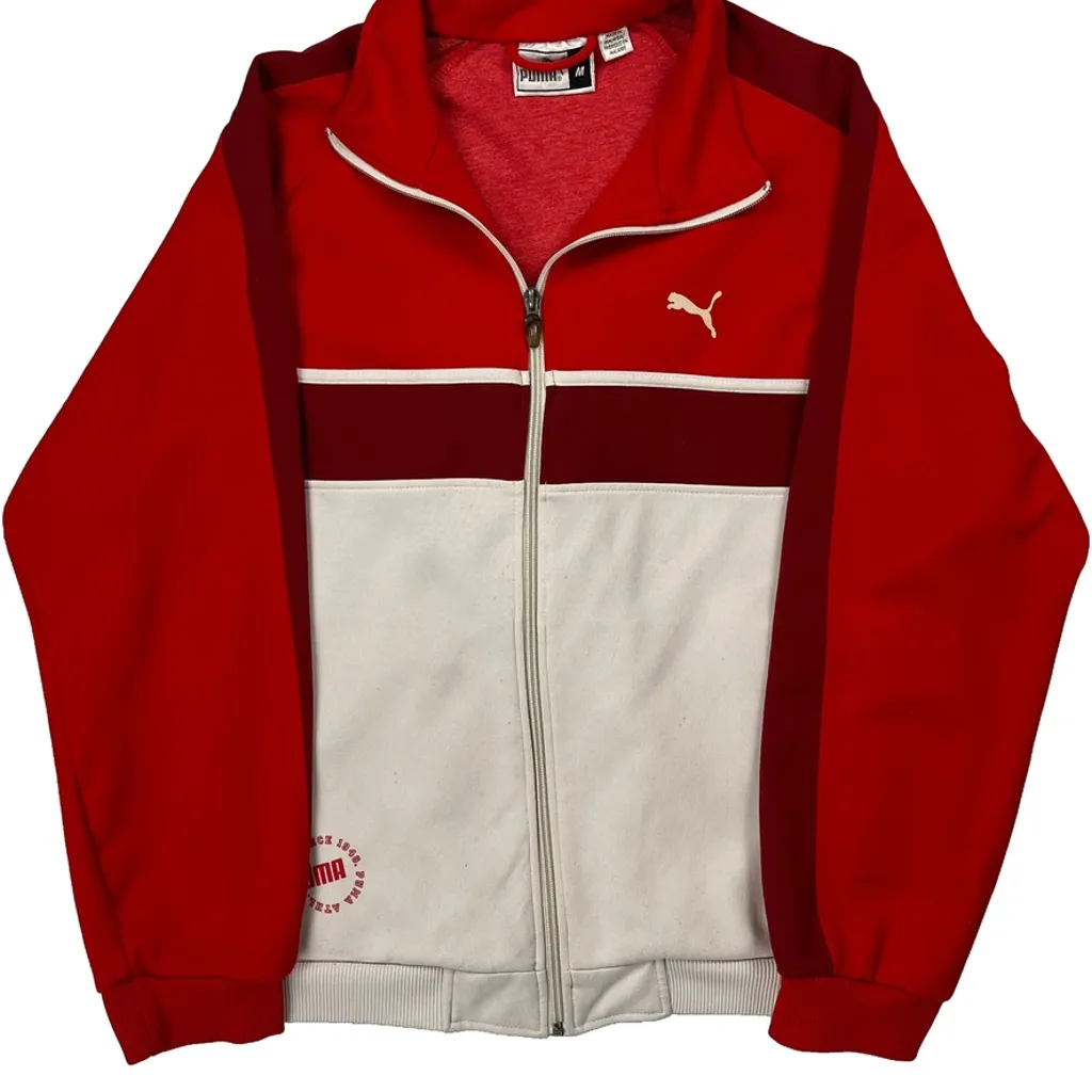 Puma Contrast Stitch Track Jacket - Medium Red Cotton - Image 5