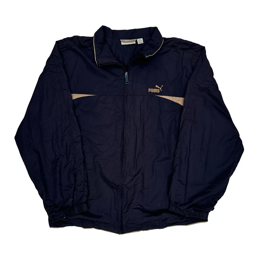 Puma Windbreaker - Large Navy Polyester