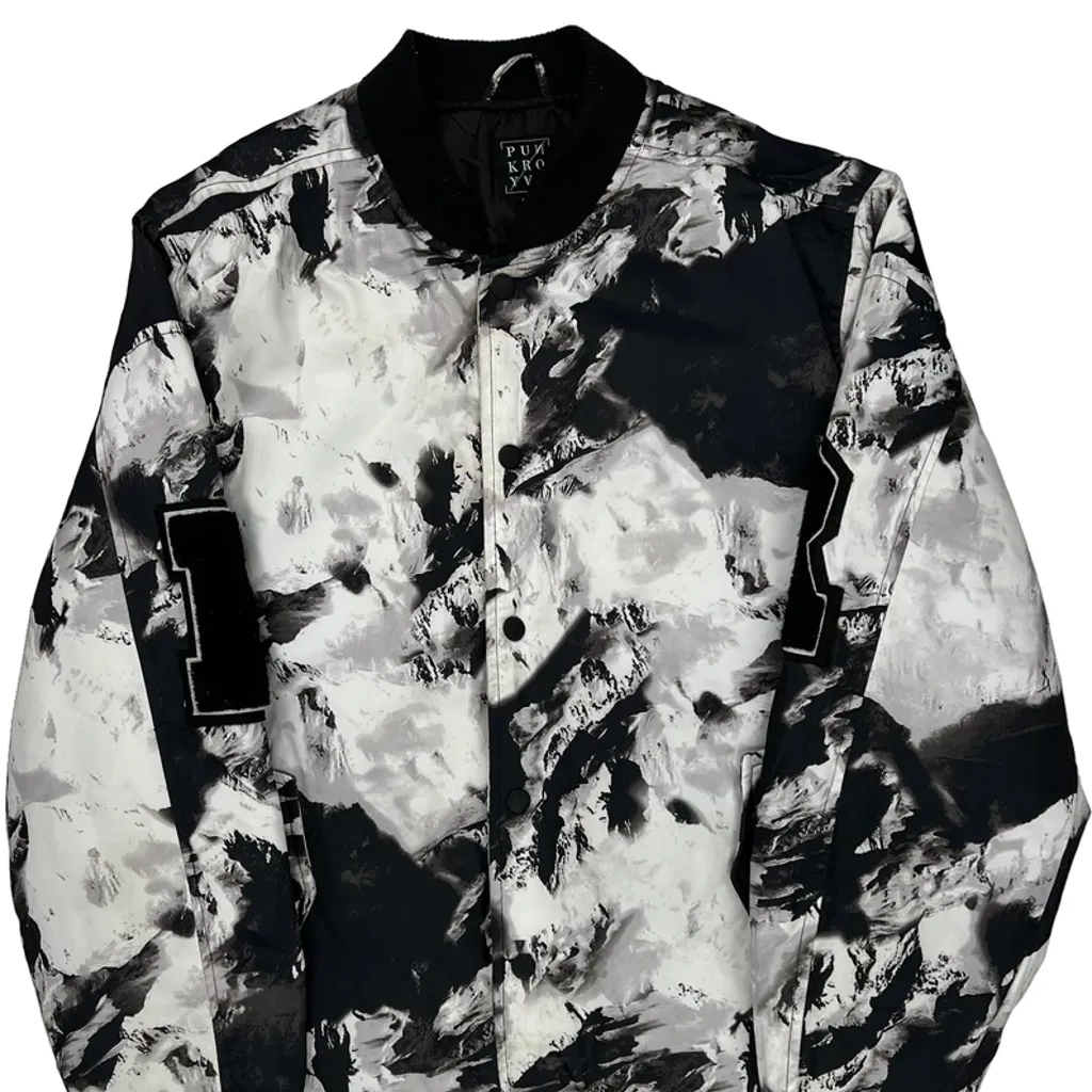 Punk Royal Bomber Jacket - Medium Black & White Polyester - Image 5