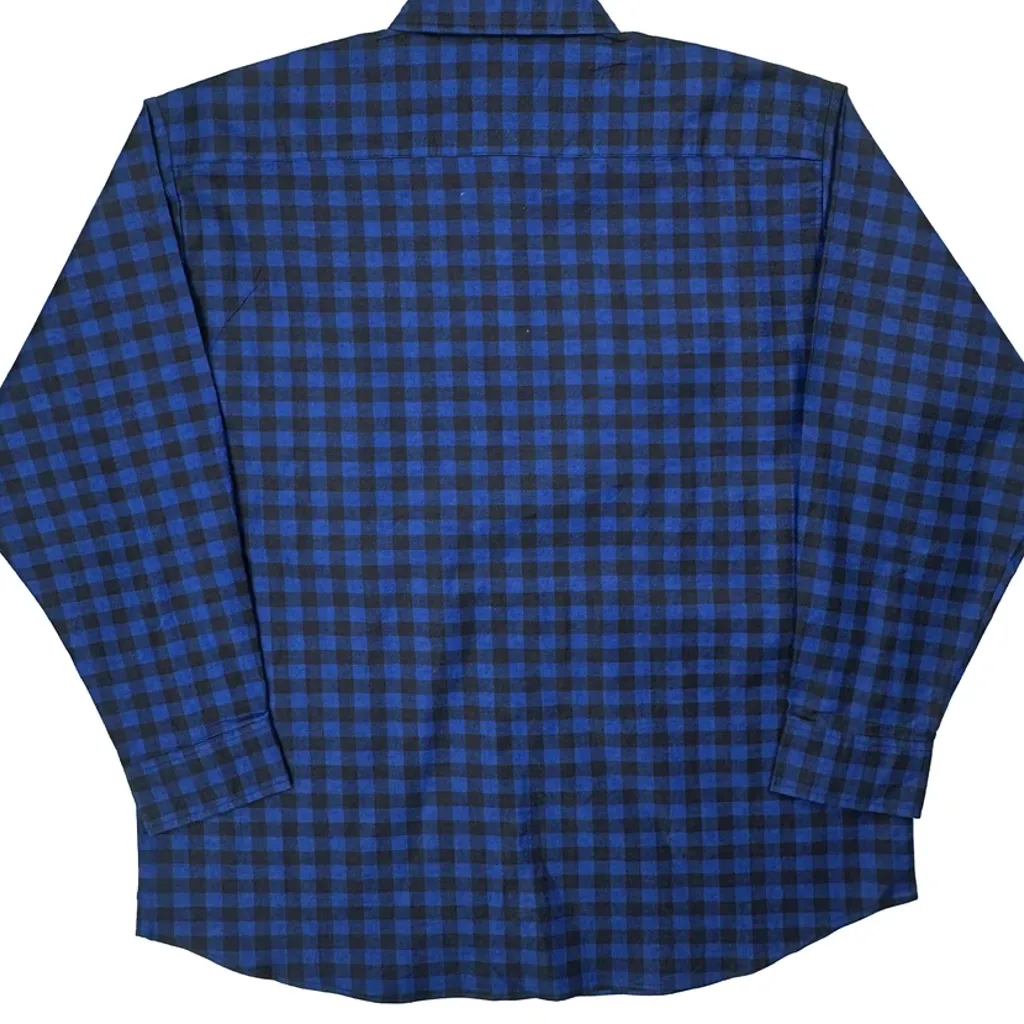 Puritan Checked Flannel Shirt - XL Blue Cotton Blend - Image 6
