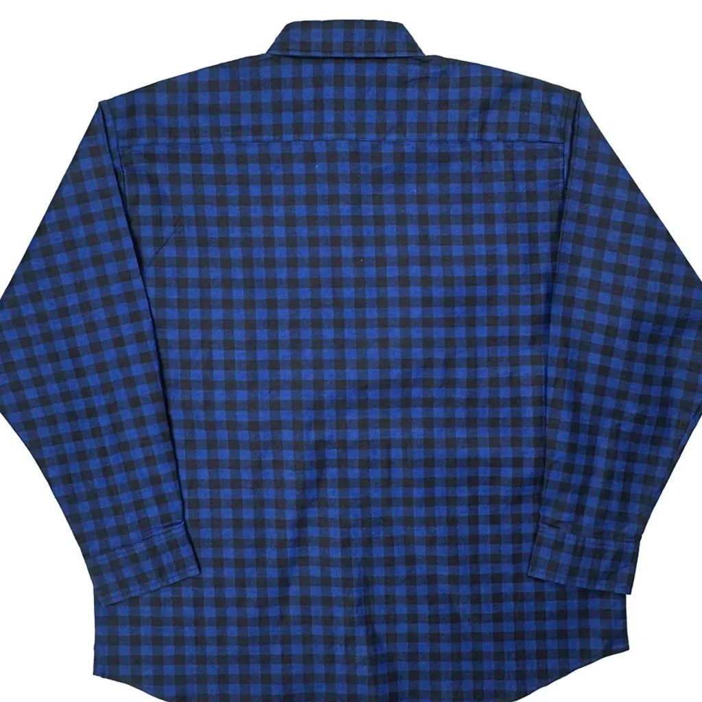 Puritan Checked Flannel Shirt - XL Blue Cotton Blend - Image 7