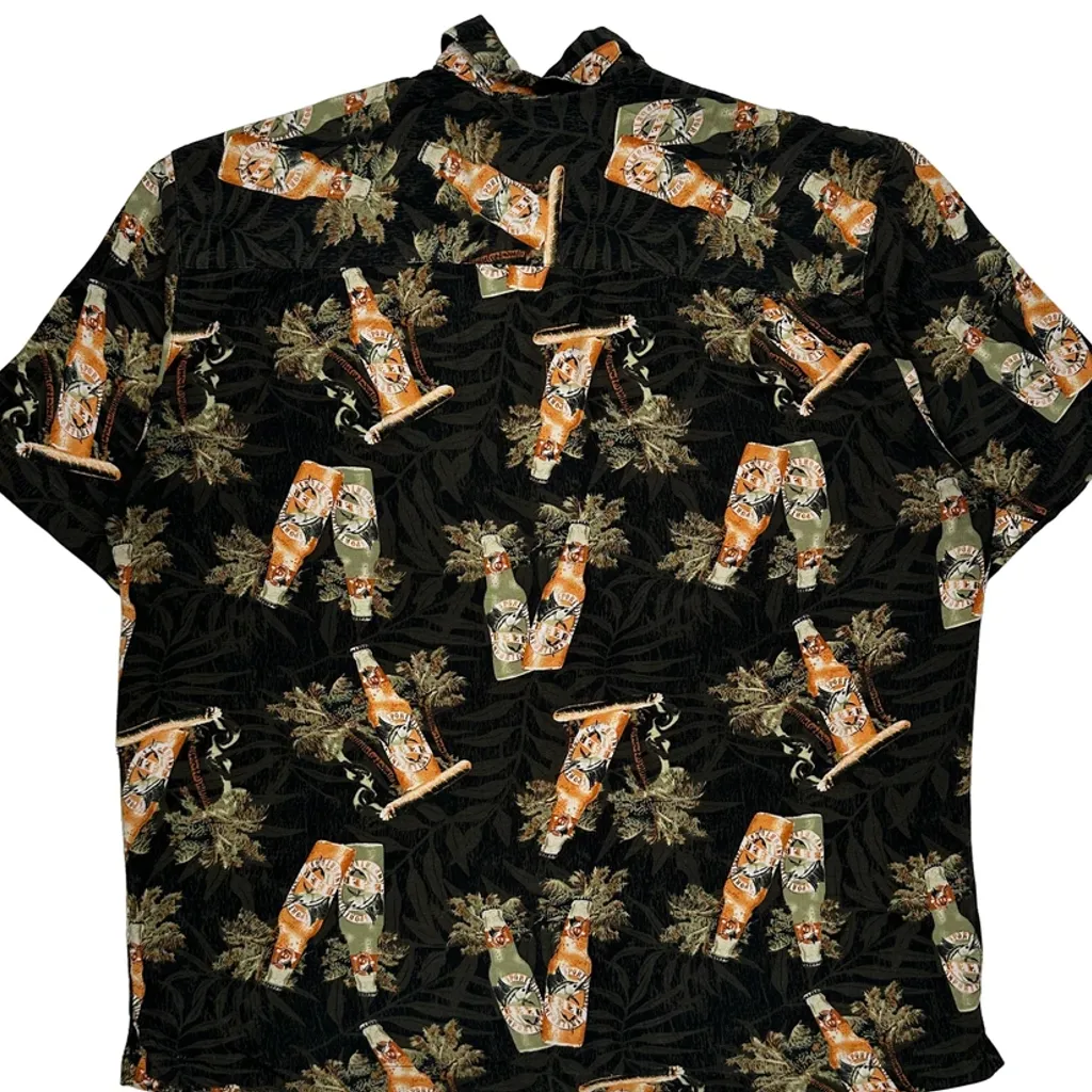 Puritan Graphic Hawaiian Shirt - Large Black Viscose - Image 7