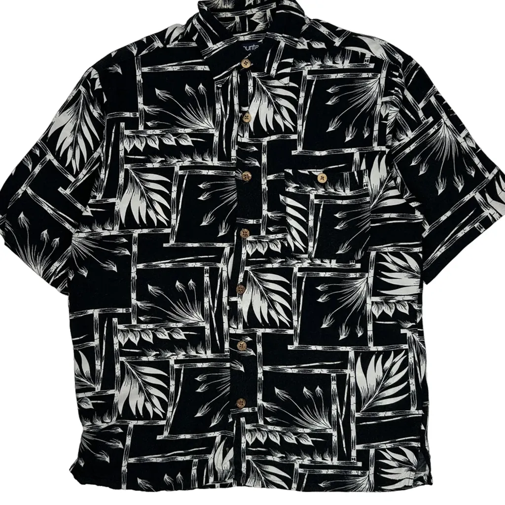 Puritan Hawaiian Shirt - Small Black Viscose - Image 5