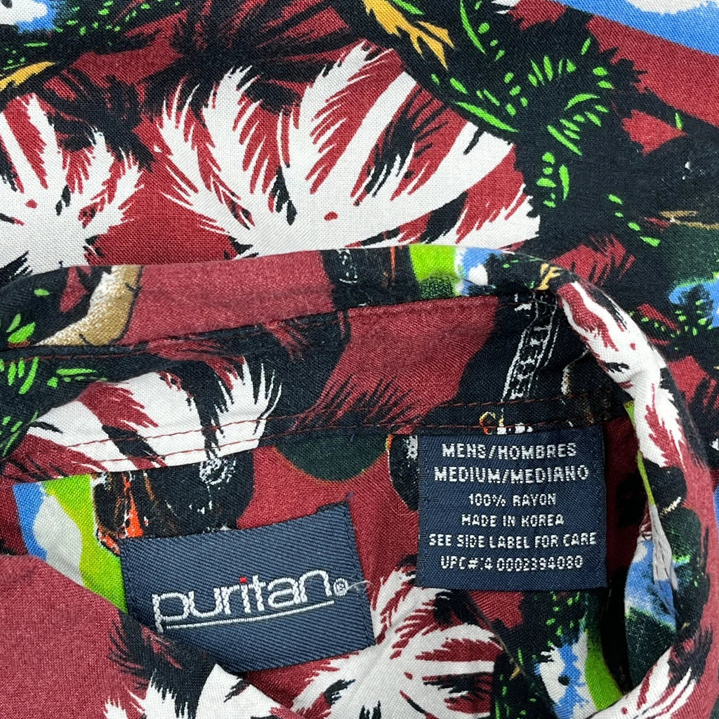 Puritan Graphic Hawaiian Shirt - Medium Multicoloured Viscose - Image 3