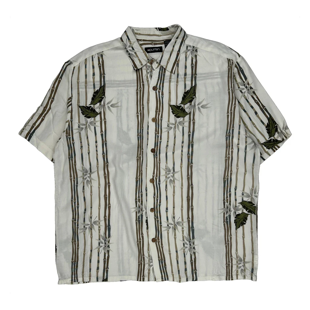 Puritan Hawaiian Shirt - Large White Viscose